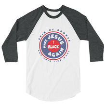 Load image into Gallery viewer, Unisex 3/4 Sleeve Raglan Shirt | Circle Blue